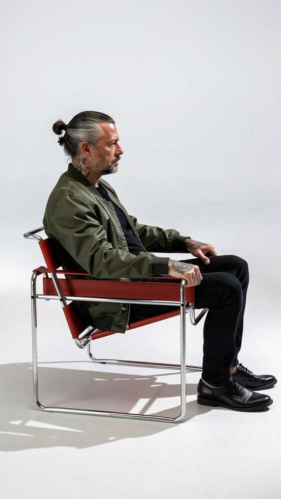 Modernist armchair in use in a studio setting
